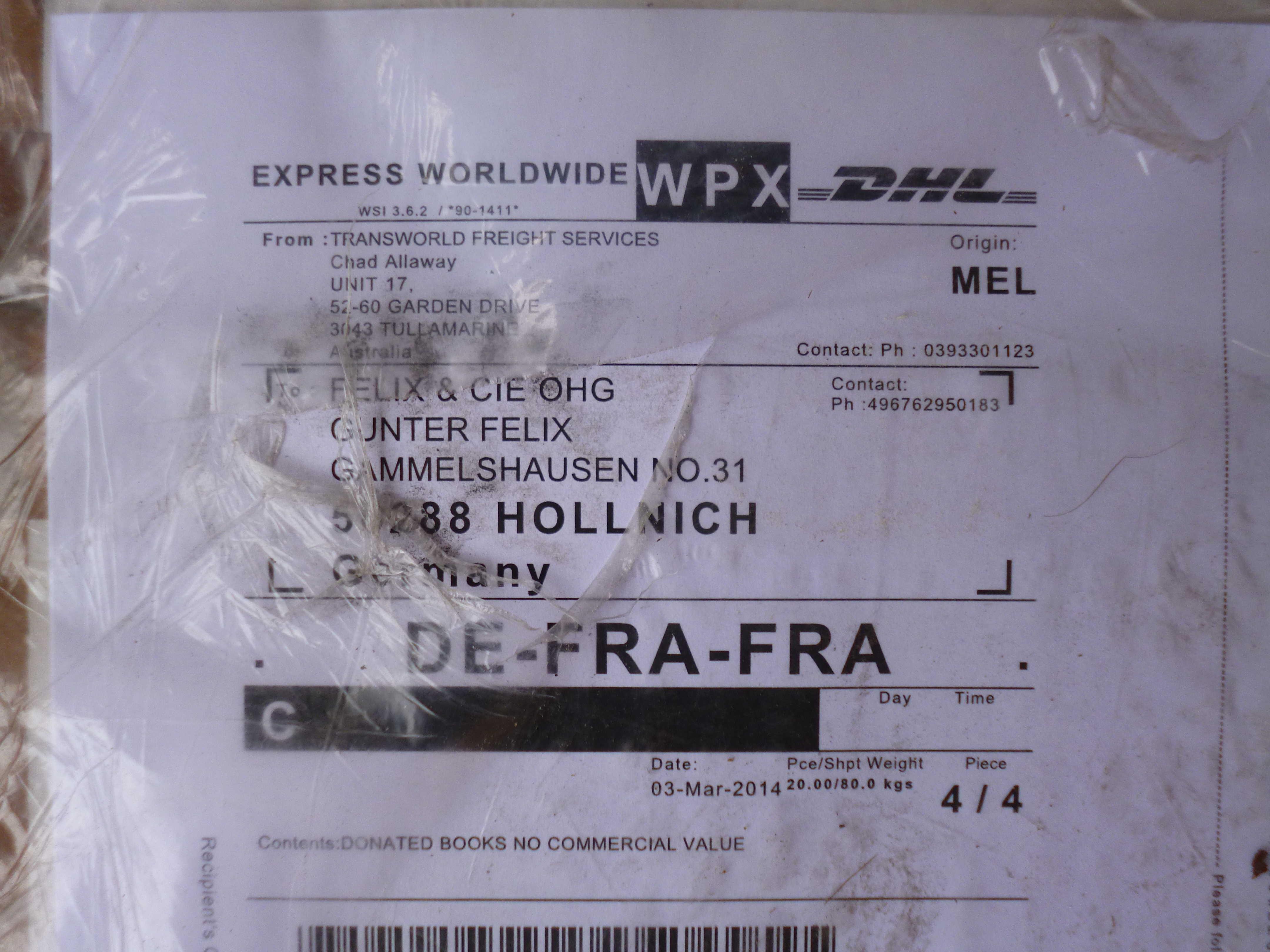 Melbourne-Frankfurt-Hollnich-Laufersweiler