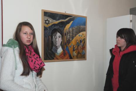 "E Kind steht am Zaun" - Gemälde von Margot Seibert nach einer Erzählung von Paula Petry.